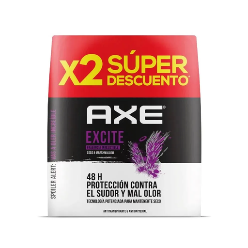 [055320] Desodorante Axe Exite Aero Super Descuento 2 Unidades 152Ml