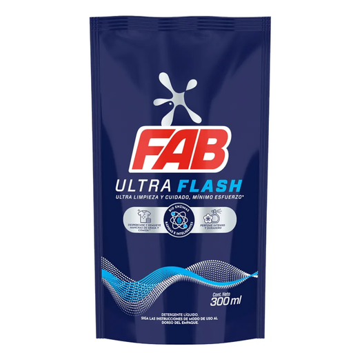 [055296] Detergente Líquido Fab Ultra Flash Doypak 300Ml