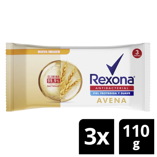 [055237] Jabón Rexona Antibacterial Avena 3 unidades 110Gr C/U