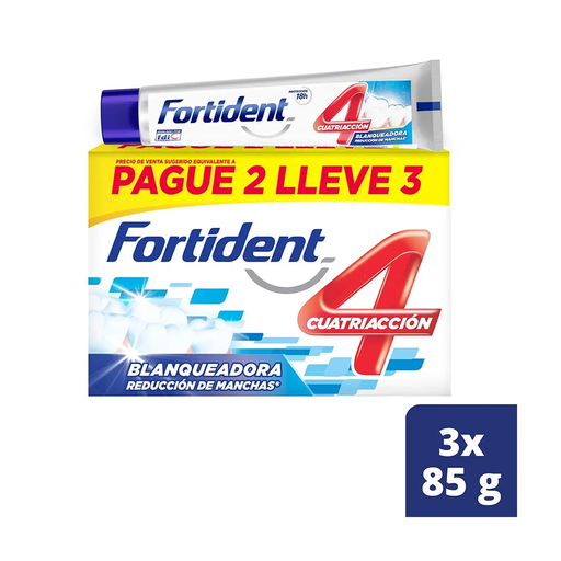 [055218] Crema Dental Fortident Blanqueadora 85Gr Pague 2 Lleve 3