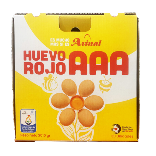 [052565] Huevos Avinal AAA Rojo Maletín 30 Unidades
