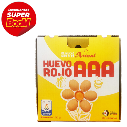 [052565] Huevos Avinal AAA Rojo Maletín 30 Unidades
