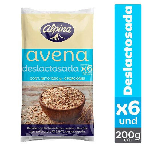 [011747] Avena Alpina Deslactosada Bolsa 200 Ml 6 Unidades 1200Gr