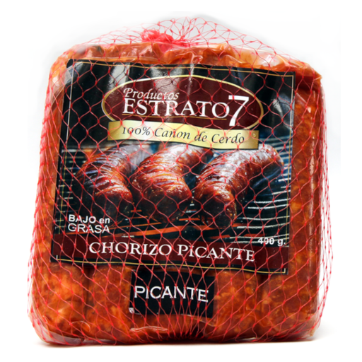 [055518] Chorizo 100% Cañon De Cerdo Picante Estrato 7 400Gr 5 Unidades