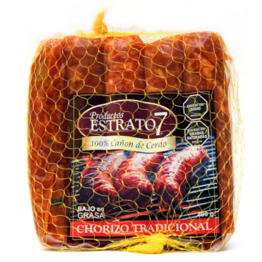 [055517] Chorizo 100% Cañon De Cerdo Estrato 7 Tradicional 5 Unidades 400Gr