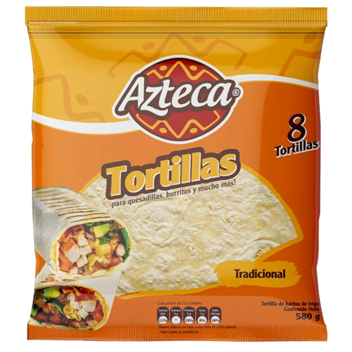 [007355] Tortillas Tradicionales Azteca 8 Unidades 580Gr