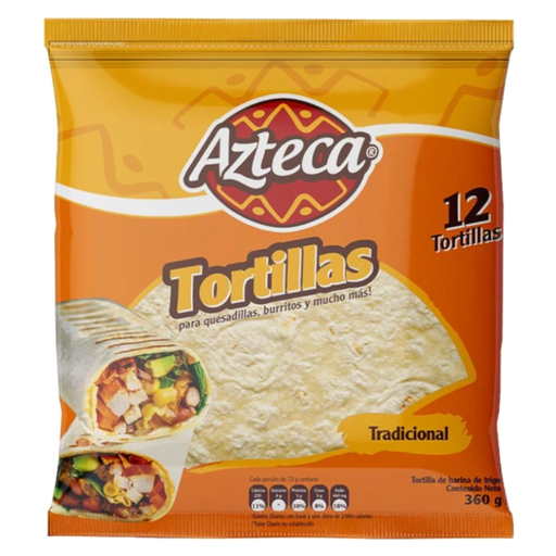 [055425] Tortillas Tradicionales Azteca 12 Unidades 360Gr