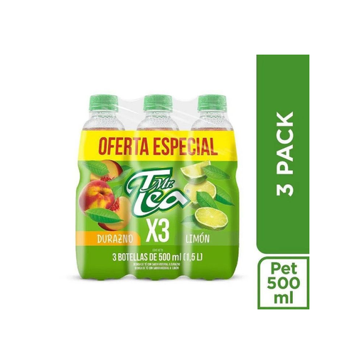 [055554] Mr Tea X3 Pet Durazno Limón Oferta Especial 500Ml