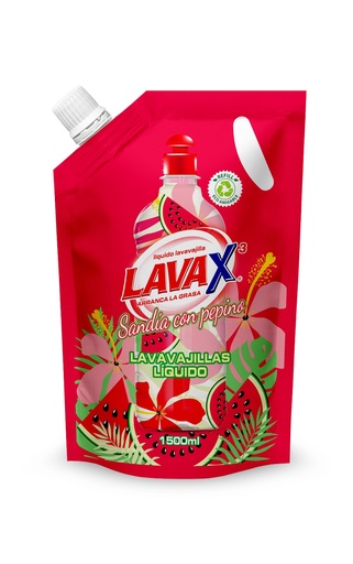 [055543] Lavavajilla Líquido LavaX3 Pepino Doypack 1500Ml