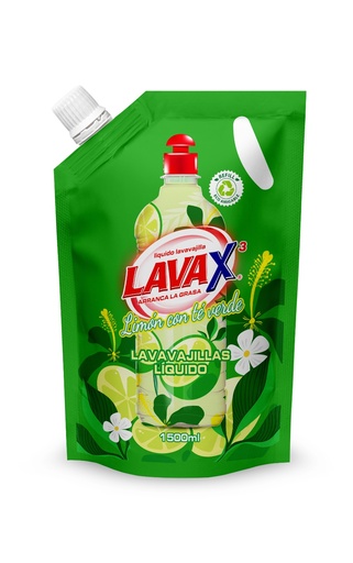 [055542] Lavavajilla Líquido LavaX3 Limón Te Doypack 1500Ml