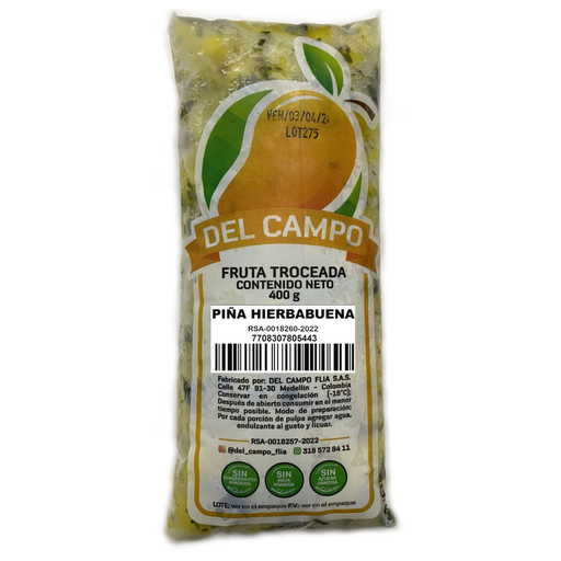 [055562] Fruta Troceada Piña Hierba Buena Del Campo 400Gr