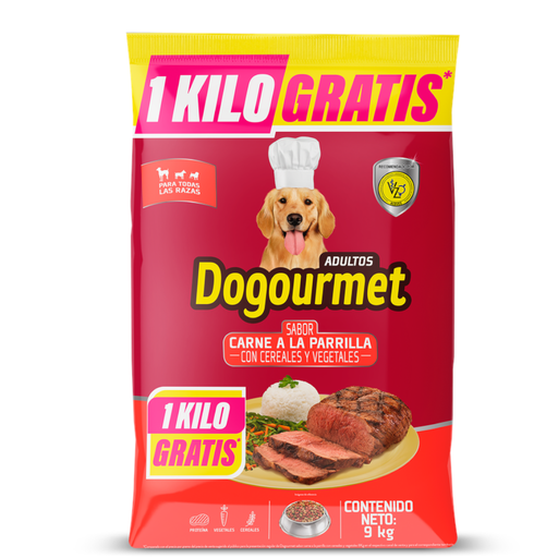 [055591] Dogourmet Carne Parrilla Adultos 9000Gr Gratis 1000Gr