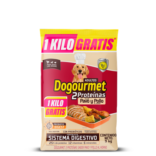 [055593] Dogourmet Pavo Pollo Adultos 9000Gr Gratis 1000Gr