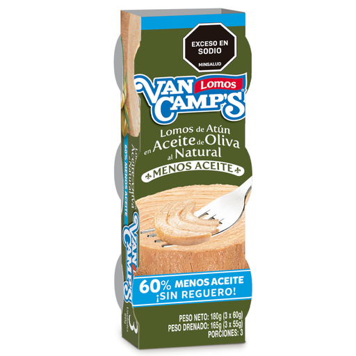 [055605] Lomos Atún Aceite Oliva Van Camps 3 Unidades 60Gr