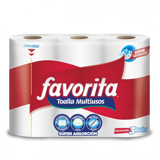 [039631] Toallas Cocina Favorita Multiusos 45 Toallas 3 Unidad