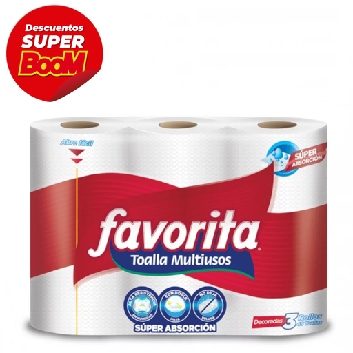 [039631] Toallas Cocina Favorita Multiusos 45 Toallas 3 Unidad