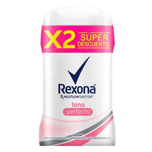 [055674] Desodorante Rexona Women Tono Perfecto Barra  45Gr 2 Unidades
