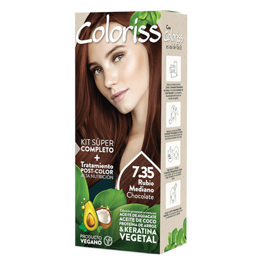 [055358] Kit Tintura Coloriss 7.35 Rubio Mediano Chocolate