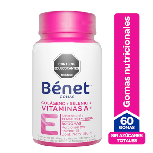 [050775] Gomas De Gelatina Bénet Vitamina E Colágeno + Selenio 60 Unidades 150Gr