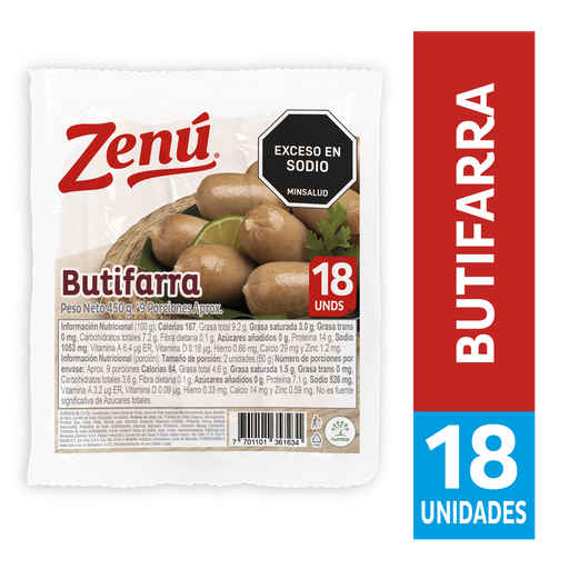 [055714] Butifarra Zenú 18 Unidades 450Gr