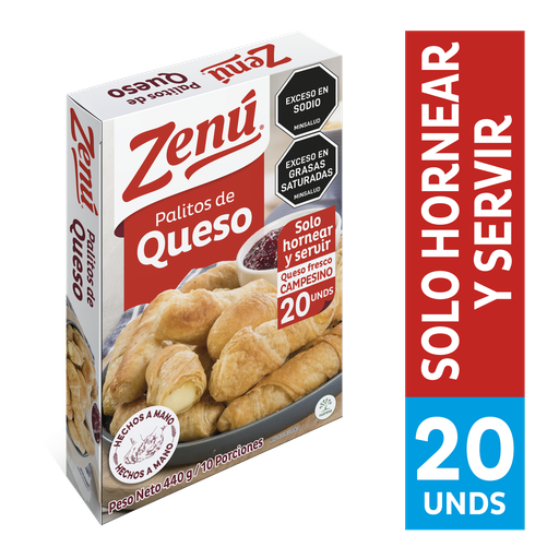 [055715] Palitos Queso Zenú Hornear Pequeños 20 Palitos 440Gr