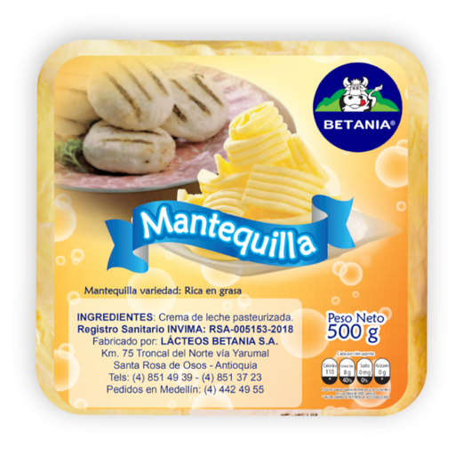 [055723] Mantequilla Sin Sal Betania 500Gr