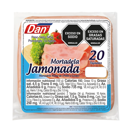 [055751] Mortadela Jamonada Dan 20 Unidades 345Gr