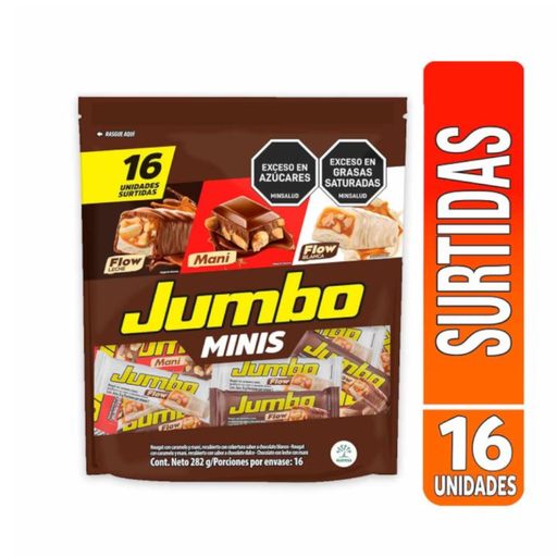 [055885] Chocolatina Jumbo Minis Doypak 16 Unidades 282Gr