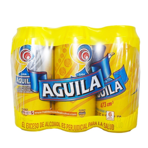 [055933] Cerveza Aguila Lata 6 Unidades 473CC