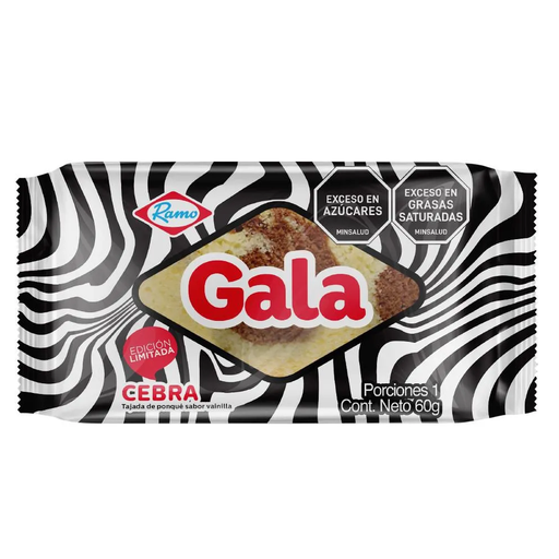 [055939] Ponqué Gala Cebra Vainilla Individual 60Gr