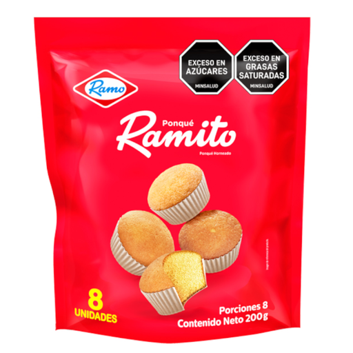 [055954] Ponqué Ramito  8 Unidades 200Gr