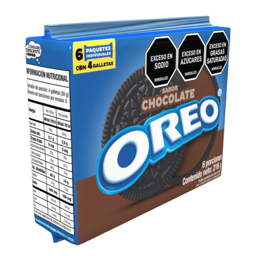 [055971] Galleta Oreo Chocolate 6 Paquetes 216Gr