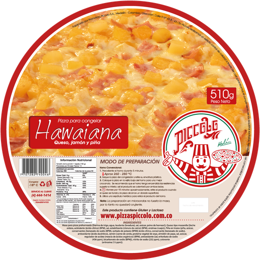[055979] Pizza Piccolo Hawaina 510Gr