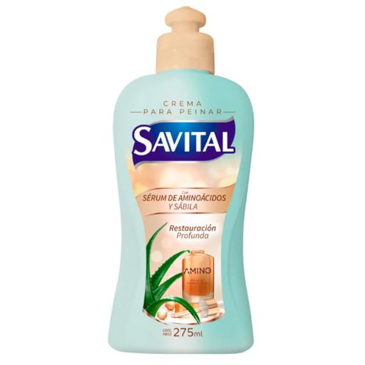 [055992] Crema Para Peinar Savital Sérum Aminoácidos Y Sábila 275Ml
