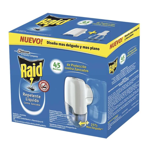 [007831] Insecticida Raid Zancudos 45 Noches Unidad Electrica + Repuesto
