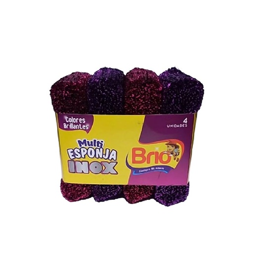 [056010] Esponja Multiusos Inox Brio 4 Unidades