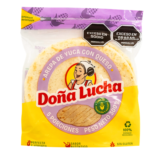 [056056] Arepa De Yuca Con Queso Doña Lucha 5 Unidades 300Gr