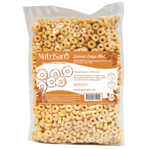[056061] Cereal  Quinua Loops Miel Nutrisano 400Gr