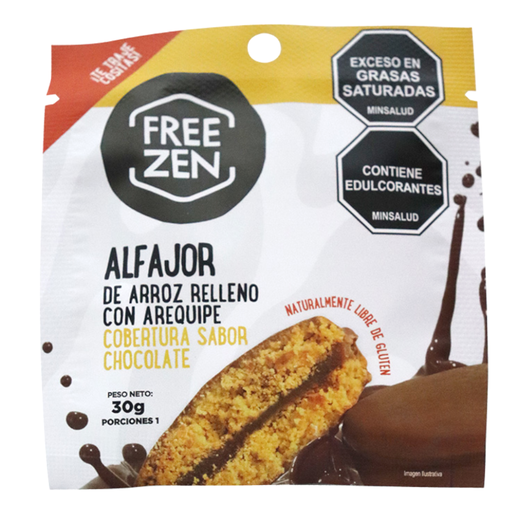[056114] Galletas Alfajor  Freezen De Arroz Relleno Con Arequipe Cobertura Chocolate 30Gr