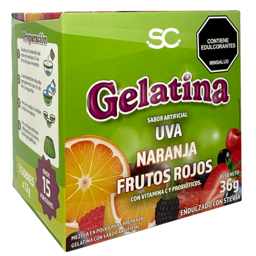 [056120] Gelatina Suplacol Surtida Endulzado Con Stevia 12Gr 3 Unidades