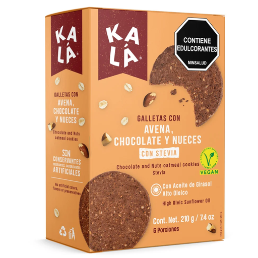 [056133] Galletas Kala Con Avena Chocolate Y Nueces  Con Stevia 216Gr