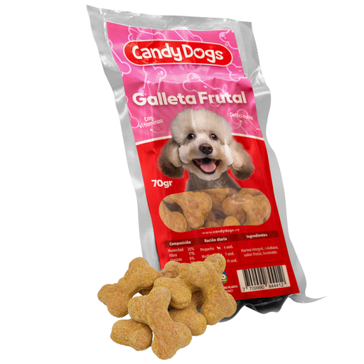[056139] Galleta Frutal Para Perros Candy Dogs 70Gr