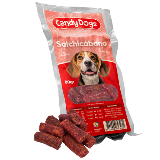 [056141] Salchicábano Para Perros Candy Dogs 80Gr