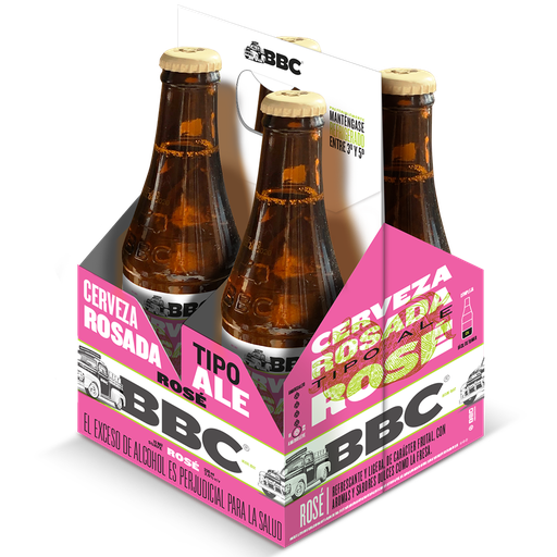 [056153] Cerveza BBC Rosada Botella 4 Unidades 1320Cc