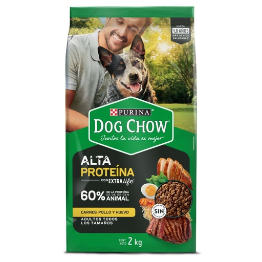 [056224] Dog Chow Adultos Todos Los Tamaños Alto En Proteína 2Kg