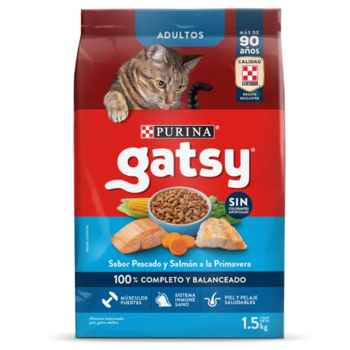 [056227] Gatsy Purina Adultos Pescado y Salmón 1.5Kg