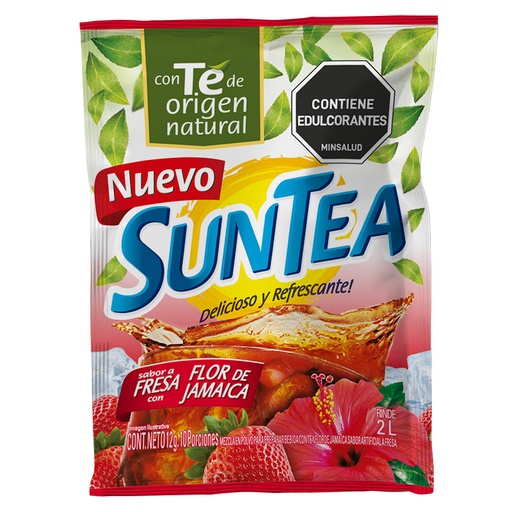 [056253] Té Polvo Suntea  Fresa y Flor de Jamaica 12Gr