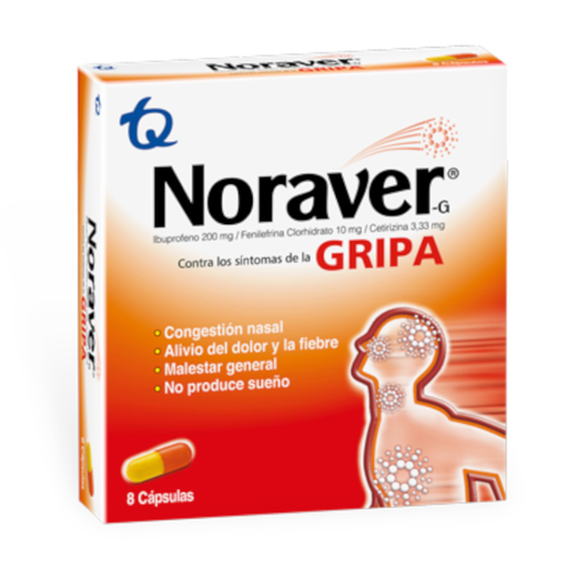 [020398] Noraver Gripa Cápsulas 8 Unidades