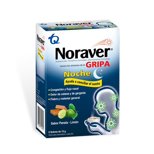 [019460] Noraver Gripa Noche  15Gr 6 Sobres