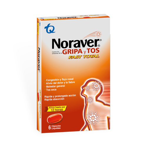 [004280] Noraver Gripa y Tos Fast Total 6 Cápsulas